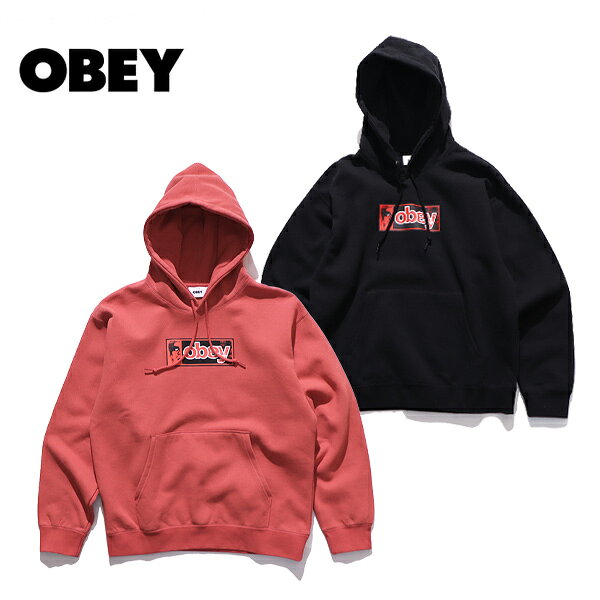 樂天商城 - オベイ【OBEY】112843911 OBEY HALF ICON HOOD パーカー プルオーバー フーディー スウェット トップス ロゴ メンズ レディース ユニセックス ストリート スケーター 長袖 ブラック BLACK