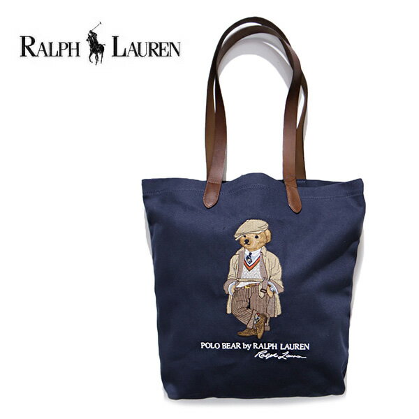 ポロ ラルフローレン【POLO RALPH LAUREN】405974589 BEAR TOTE BAGトートバッグ ポロベア 大きめ バッグ マザーズバック ショッピングバッグ 鞄 ロゴ 刺繍 コットン100％ 綿 メンズ レディース 旅行 通勤 通学 買い物【送料無料】