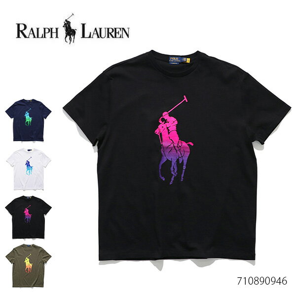 ポロ ラルフローレン トップス レディース ポロ ラルフローレン【POLO RALPH LAUREN 】710890946 Tシャツ POLO ポニー グラデーション NAVY BLACK GREEN WHITE クルーネック メンズ 男性 コットン トップス 半袖 TEE レディース【あす楽】【送料無料】