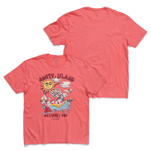 樂天商城 - ジョーズ【JAWS】JAWS-HELP TEE Tシャツ 半袖 ロックT 映画 スリラー作品 AMERICAN CLASSICS アメリカンクラシックス メンズ レディース トップス コットン100% 綿 プリント イラスト サメ RED レッド 赤 夏服 アメカジ【ネコポス発送】