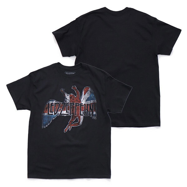 樂天商城 - レッド・ツェッペリン【Led Zeppelin】 LED-UK S/S LDZ-1006 LED ZEPPELIN UK TEE Tシャツ ロックT バンドT ヒップホップ 半袖 トップス クルーネック レッド・ゼッペリン ロゴT 正規品 本物 コットン ブラック BLACK【ネコポス発送】