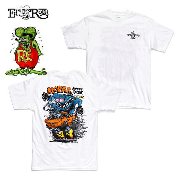 樂天商城 - ラット フィンク【Rat Fink】 RAT-MOPAR RATFINK MOPAR STREET TEE エド・ロス モンスター Tシャツ 半袖 ロックT バンドT ヒップホップ ロゴT 正規品 本物 ネズミ WHITE ホワイト カジュアル アメカジ プリント バックプリント ストリート【ネコポス】