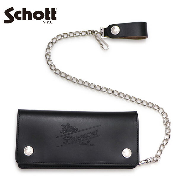樂天商城 - ショット【Schott】(3109057)782-5970022 PERFECT WALLET パーフェクト ウォレット 財布 長財布 チェーン付きロングウォレット クロムエクセルレザー 牛革 プレゼント お祝い 小物 メンズ レディース ファッション雑貨 日本製 カジュアル【送料無料】