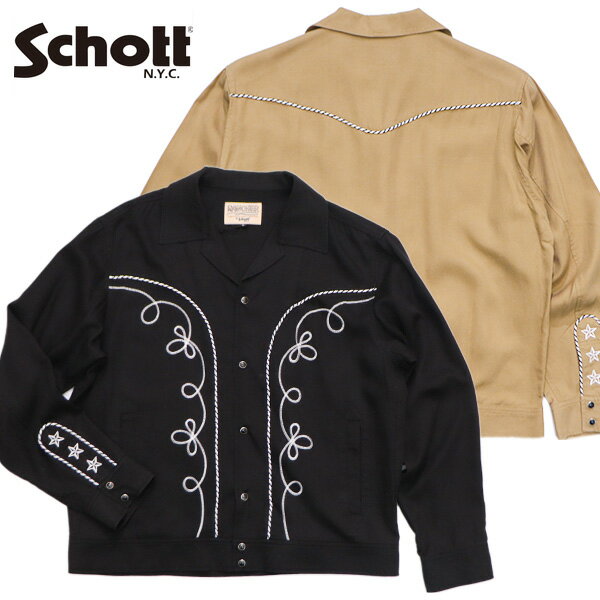 ショット【Schott】782-6152005 LYOCELL WESTERN JACKET リヨセル ウエスタンジャケット リヨセルツイル ショート丈 ジャケット ギャバジャン ブラック ベージュ メンズ ヴィンテージ アウター カジュアル 高品質【送料無料】