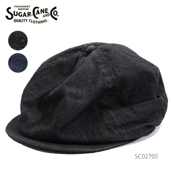 シュガーケーンSC02705 10oz. DENIM APPLEJACK CAP デニムアップルジャックキャップ ハンチング ハット メンズ レディース 帽子 シンプル 日本製