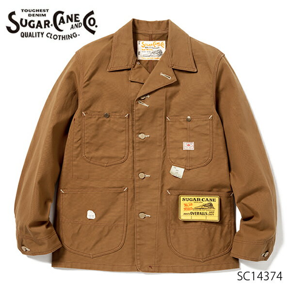 シュガーケーン【SUGAR CANE】SC14374 13oz. BROWN DUCK WORK COAT ワークコート ジャケット アウター ブラウンダック生地 ブラウン メンズ 長袖 シンプル 日本製 ベーシック ヴィンテージ【送料無料】