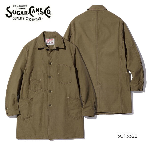 奬SUGAR CANESC15522 FICTION ROMANCE 10oz. KHAKI DUCK WORK COAT   㥱å    Ĺµ̵