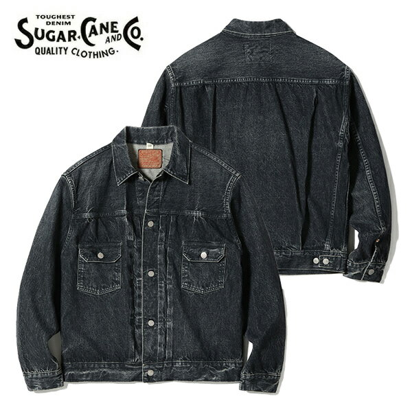 Rakuten - シュガーケーン【SUGAR CANE】SC15650H 14.25oz. BLACK DENIM JACKET 1953 AGED MODEL デニムジャケット スタンダードデニム ブラックデニム エイジング加工 ハードウォッシュ セットアップ可能 アウター メンズ 長袖 シンプル 日本製 ヴィンテージ【送料無料】