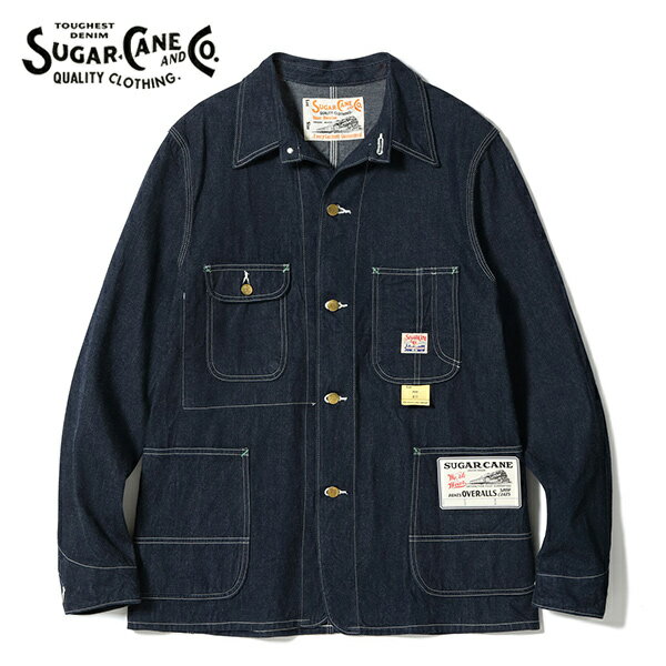 シュガーケーン【SUGAR CANE】SC15655 11oz. BLUE DENIM WORK COAT デニムワークコート ONE WASH ブルーデニム ...