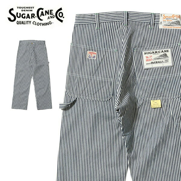 樂天商城 - シュガーケーン【SUGAR CANE】SC42496 11oz. HICKORY STRIPE WORK PANTS ヒッコリー ストライプ ワーク パンツ デニム ジーンズ メンズ 綿100％ コットン 日本製 ボトムス ONE WASH ワンウォッシュ NAVY ネイビー【送料無料】