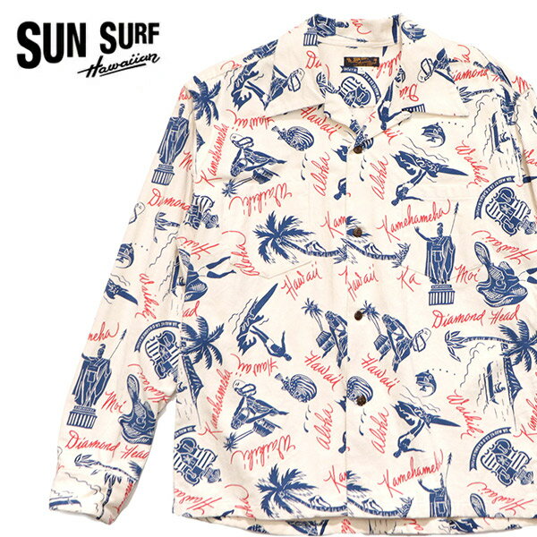 乐天商城 - サンサーフ【SUN SURF】SS29582 CORDUROY OPEN SHIRT 長袖 シャツ コーデュロイシャツ 総柄シャツ コットン ハワイモチーフ カメハメハ ヤシの木 HAWAII 海 【送料無料】