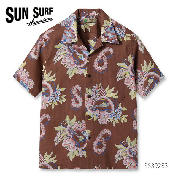 サンサーフ【SUN SURF】SS39283 COTTON × LINEN OPEN SHIRT “MACINTOSH UKULELE” シャツ 半袖 アロハシャツ サーファー メンズ 日本製【送料無料】