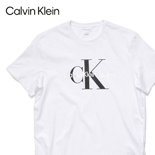 樂天商城 - カルバン・クライン【Calvin Klein】40BC839 SS GOLD MONOGRAM CREWNK TEE ホワイト WHITE Tシャツ ロゴ 半袖 トップス シンプル ベーシック メンズ レディース 綿 コットン100％ CK クルーネックTシャツ ゴールドモノグラム ストリート【ネコポス発送】