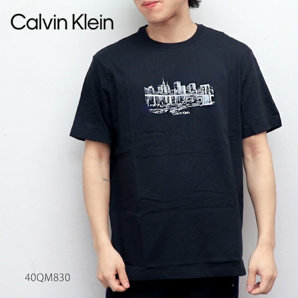 カルバン・クライン【Calvin Klein】40QM830 SS GRAPHIC TEE Tシャツ ロゴ 半袖 トップス BLACK シンプル メンズ レディース【ネコポス発送】