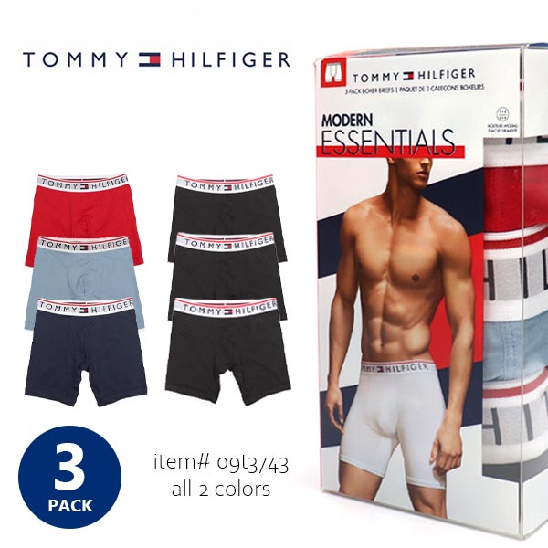 トミーヒルフィガー【TOMMY HILFIGER】 09T3743 3-PACK BOXER BRIEFS MODERN ESSENTIALS 3枚セット メンズ ボクサー ロゴ パンツ アンダーウェア ギフト プレゼント 下着 定番 人気【あす楽】【送料無料】