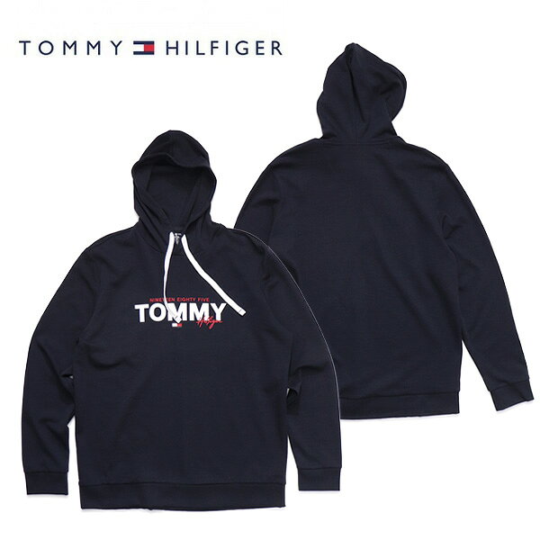 樂天商城 - トミーヒルフィガー【TOMMY HILFIGER】09T4499 PULLOVER HOODIE フーディー パーカー 裏毛 長袖 メンズ ロゴ トップス プルオーバー レディース ベーシック NAVY US規格【送料無料】