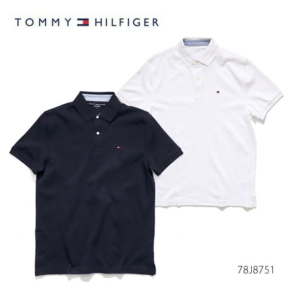 トミーヒルフィガー【TOMMY HILFIGER】78J8751 RICHARD SS POLO ポロシャツ 半袖 メンズ スポーティー WHITE NAVY【ネコポス発送】