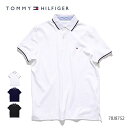 トミーヒルフィガー【TOMMY HILFIGER】78J8752 RICHARD TIPPED SS POLO ロゴ プリント ポロシャツ 半袖 メンズ レディース ホワイト ネイビー ブラック スポーティー【ネコポス発送】