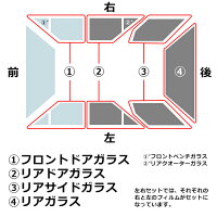 フロントドアガラス運転席助手席カーフィルムカット済み左または右全車種対応断熱UVカット透明フィルム車検対応透過率88%