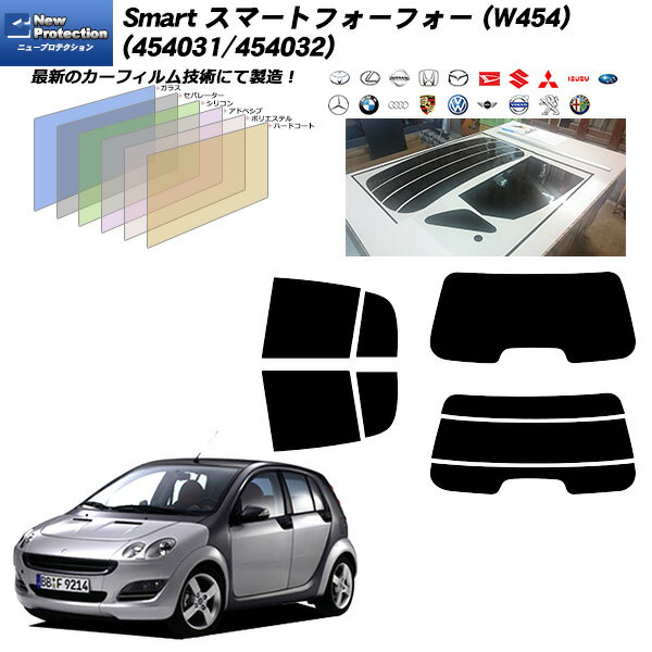 メルセデス・ベンツ Smart スマートフォーフォー (W454) (454031/454032) ニュープロテクション リアセット カット済みカーフィルム UVカット スモーク