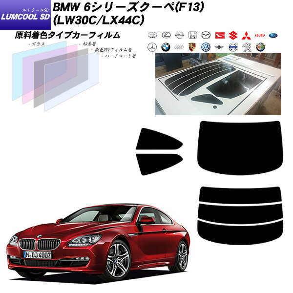 BMW 6シリーズ クーペ(F13) (LW30C/LX44C) ルミクールSD リアセット カット済みカーフィルム UVカット スモーク