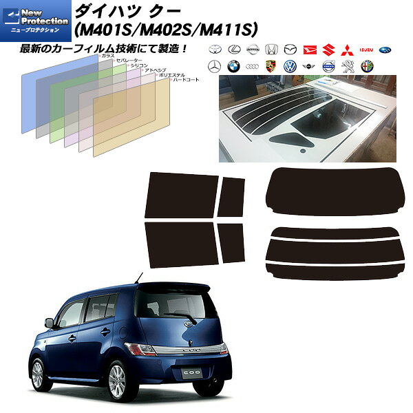 ダイハツ クー (M401S/M402S/M411S) ニュープロテクション リアセット カット済みカーフィルム UVカッ..