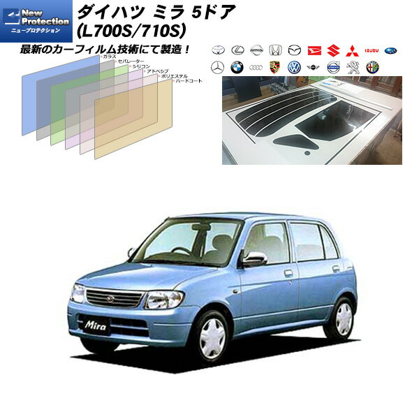 ダイハツ ミラ 5ドア (L700S/710S) ニュープロテクション リアセット カット済みカーフィルム UVカット スモーク