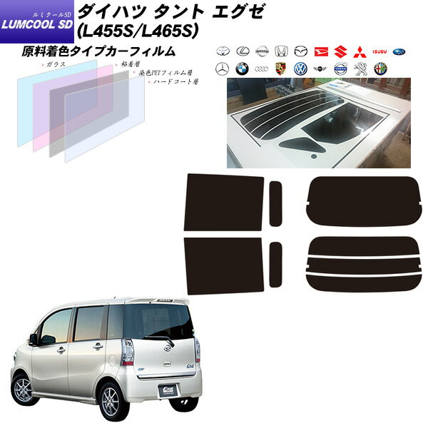 ダイハツ タント エグゼ (L455S/L465S) ルミクールSD リアセット カット済みカーフィルム UVカット スモーク