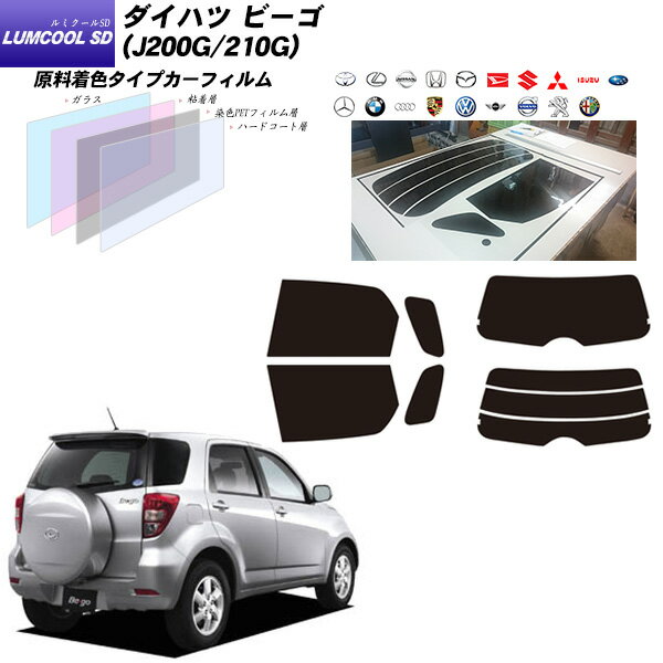 ダイハツ ビーゴ (J200G/210G) ルミクールSD リアセット カット済みカーフィルム UVカット スモーク