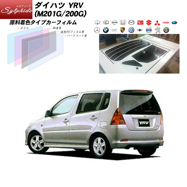 ダイハツ YRV (M201G/200G) シルフィード リアセット カット済みカーフィルム UVカット スモーク