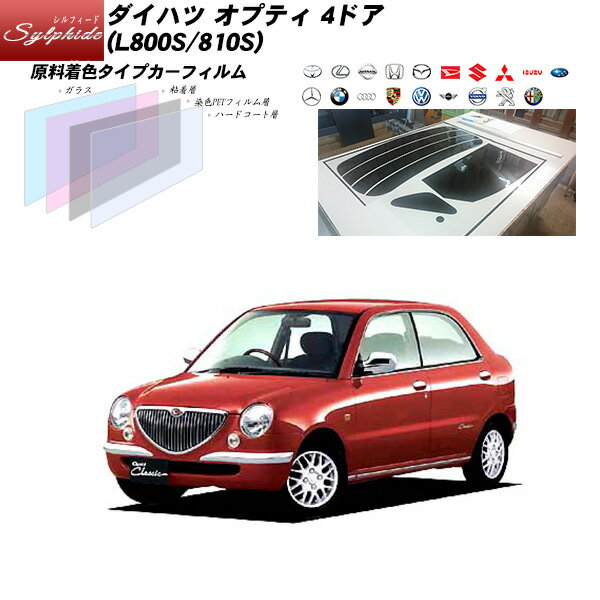 ダイハツ オプティ 4ドア (L800S/810S) シルフィード リアセット カット済みカーフィルム UVカット スモークのサムネイル