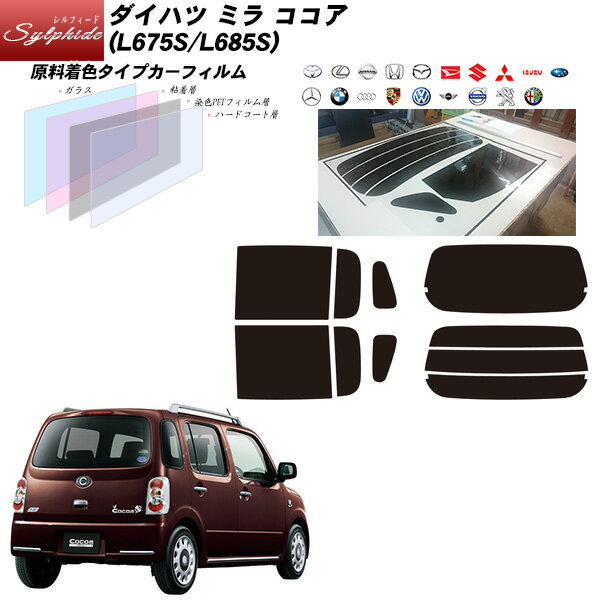 ダイハツ ミラ ココア (L675S/L685S) シルフィード リアセット カット済みカーフィルム UVカット スモーク