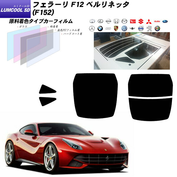 フェラーリ F12 ベルリネッタ (F152) ルミクールSD リアセット カット済みカーフィルム UVカット スモーク(2.0)
