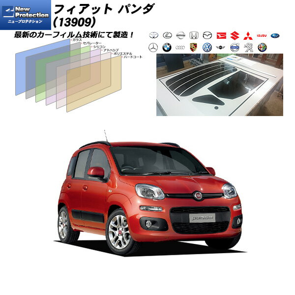 フィアット パンダ (13909) ニュープロテクション リアセット カット済みカーフィルム UVカット スモーク