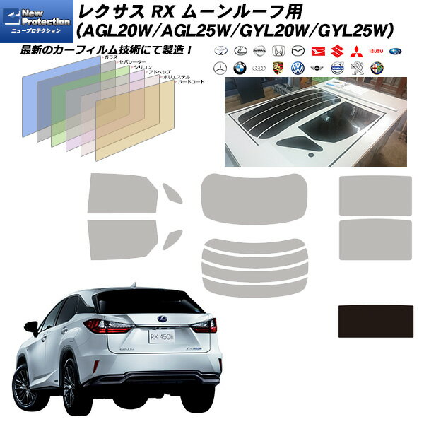 レクサス RX (AGL20W/AGL25W/GYL20W/GYL25W) ニュープロテクション サンルーフ用 ムーンルーフ カット済みカーフィルム UVカット スモーク