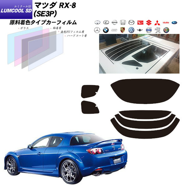 マツダ RX-8 (SE3P) ルミクールSD リアセット カット済みカーフィルム UVカット スモーク