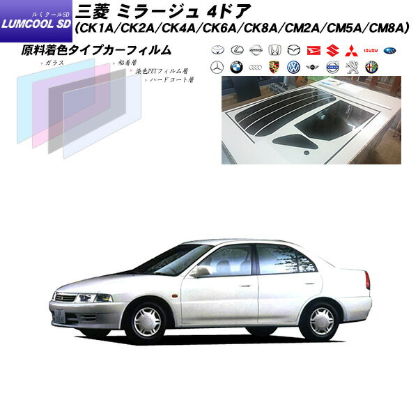 三菱 ミラージュ 5ドア (CK1A/CK2A/CK4A/CK6A//CK8ACM2A/CM5A/CM8A) ルミクールSD リアセット カット済みカーフィルム UVカット スモーク