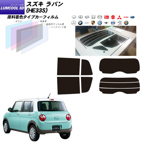 スズキ ラパン (HE33S) ルミクールSD リアセット カット済みカーフィルム UVカット スモーク