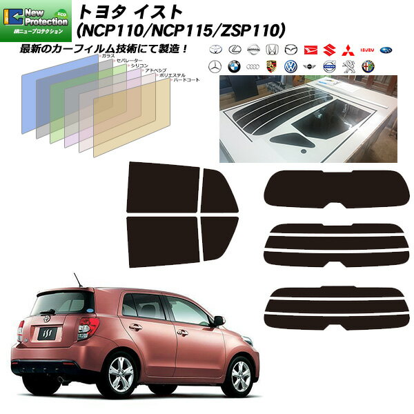 トヨタ イスト (NCP110/NCP115/ZSP110) IRニュープロテクション リアセット カット済みカーフィルム UVカット スモーク