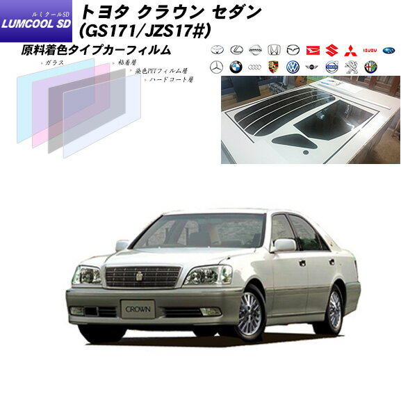 【車種名】トヨタ クラウン セダン 【対応型式】GS171/JZS17# 【商品ID】toyota-lu-000083 【フィルムブランド】ルミクールSD ■ 商品内容 この商品の内容は以下のようになっています。 ・リアガラス ・リアサイドガラス ・リアクオーターガラス ・リアドアガラス ※このセットにはフロントドアガラス左右のフィルムは含まれません。 また、車種により、上記のガラスがない場合は、そのフィルムは含まれません。 ■ ご注文方法 フィルムカラーをお選びください。 カット方法をお選びください。 カーフィルム貼りに自信のない方は「貼り易さ重視カット」がお勧めです。 決済ページに進んでいただいた後に年式、型式、ドアの枚数を記載してください。 年式、型式は必ず車検証をご確認の上、ご記入ください。 ドアの枚数により、フィルムの形が異なる場合があります。必ずご記入ください。 ■ 熱整形済み一枚貼り商品について 熱整形済み一枚貼りは全ての商品に対応しておりません。 リアガラスカット方法の「プロ仕様カット」はヒートガンによる施工が必要ですのでご注意ください。