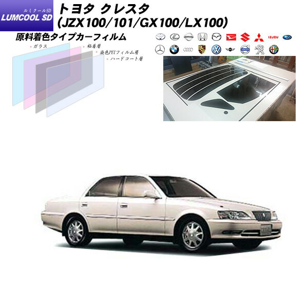 トヨタ クレスタ (JZX100/101/GX100/LX100) ルミクールSD リアセット カット済みカーフィルム UVカット スモーク