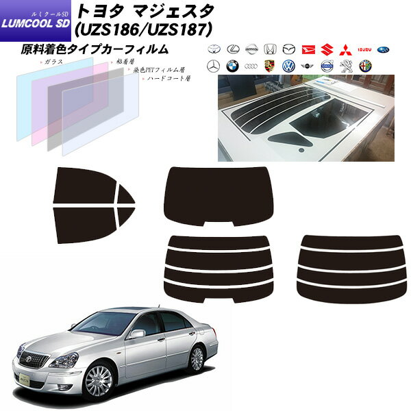 トヨタ マジェスタ (UZS186/UZS187) ルミクールSD リアセット カット済みカーフィルム UVカット スモーク