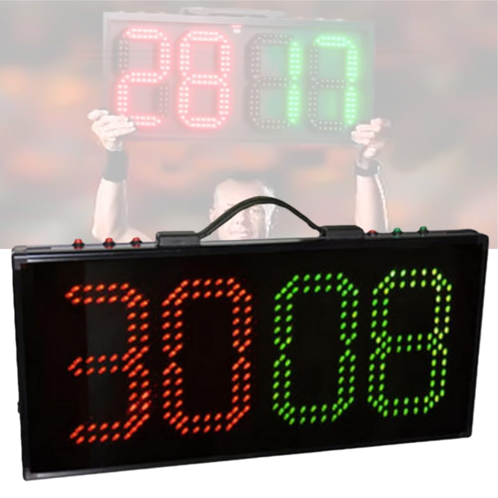 · LEDサッカー交代ボード：21.8インチx10.3インチボード、高輝度LED数字は400フィートの距離から読み取ることができ、150度の広角可読性を備えています。試合交代と怪我によるロスタイムの2つのモードが含まれています。· サッカー交代タイムカードは、超高輝度LEDを採用し、専用の制御システムを備えており、サッカーの試合で観客、選手、審判に交代時間や追加時間の情報を表示し、観客やイベント参加者にさまざまなスポーツ体験や動きを与えるのに適しています。· 人間工学に基づいたデザイン: 丈夫なポリカーボネート製のケーシングは、LED ディスプレイボードを水による損傷から保護し、落下による損傷を防ぎます。ボードには掴んで持ち運ぶためのハンドルが付いています。· 操作が簡単：このLEDサッカー代替ボードのボタンレイアウトは合理的で、ボタン機能の設計は人間の性質の特性に細心の注意を払っており、誤った操作を効果的に回避します。4つのシンプルなボタンで操作が簡単です。· 使用シーン: LED表示スコアボード。あらゆる種類のサッカーゲームに適しており、競技全体中の観客、選手、審判に交代情報を表示します。パラメータ：製品名：LEDスタジアム代替サイン機能: 数字表示/負傷停止時間/スコア制御方法: 手動ボタン表示: 両面 4 桁 2 色稼働時間: 3 時間連続表示明るさ:屋外ハイライト使用環境：-10〜50、雨の日も利用可能表示色：赤+緑フレーム材質：アルミニウム合金外観サイズ：555X263X50mm梱包内容:LED ボード 1 個充電器 1 個製品紹介:サッカーの試合で観客、選手、審判員に交代時間やロスタイムに関する情報を表示するのに適しており、観客やイベント参加者に異なるスポーツ体験と動きの感覚を与えます。製品の特徴:1.交代時間とロスタイムの2つのモードが含まれます。フットボールの試合仕様に合わせた、適度なサイズ、柔軟な使用、便利な収納。2.高輝度、良好な視認性、低消費電力、長寿命、電源を切っても保存されたデータを表示できます。3.赤と緑の明るいLEDの可視距離は約120メートル（屋外）、手動操作、便利で直接的です。