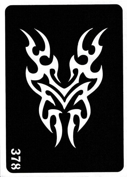 ステンシルシート No457【フェイクタトゥー / ダイヤモンドタトゥー / タトゥーシール / タトゥーステッカー / ドレスアップシール / ボディーシール / ボディーペイント / TATTOO / タトゥー / トライバル】 デザイ...