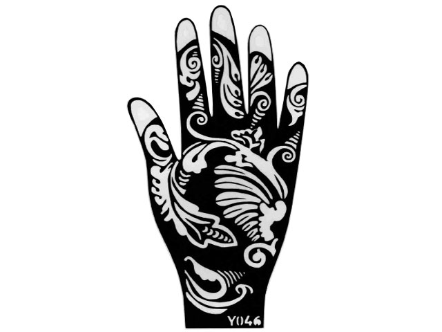 ステンシルシート No046【フェイクタトゥー / ダイヤモンドタトゥー / ヘナタトゥーシール / ジャグアタトゥーシール / ドレスアップシール / ボディーステッカー / ボディーペイント / TATTOO / タトゥー / 入れ墨 / 入墨 / 刺青 / トライバル / タトゥー用品】