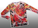 【 刺青風 】 超リアル プリント フィット シャツ 獅子&蓮 【14】 【TATTOO / タトゥーシャツ / 入れ墨シャツ / 入墨シャツ / 刺青シャツ / タトゥーTシャツ / プリントTシャツ】
