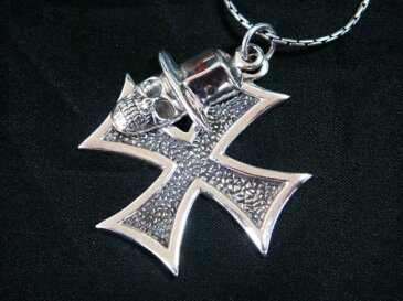 【売れ筋の大人気】 メンズデザイン ペンダントトップ スカルハット 純銀 / シルバー925 / Silver925 No100a
