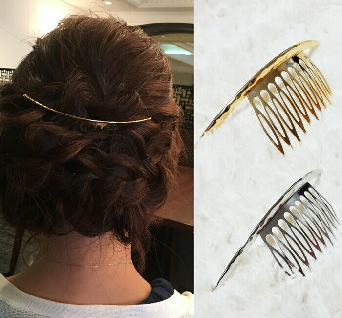 クレセントコーム 夜会巻き コーム ヘアアクセサリー ヘアコーム 三日月 雑貨 かんざし ゴールド シルバー 金色 銀色…