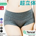 超立体ショーツ テンセル(TM)繊維 やや浅穿き ショート丈 レディース 裾口ピタっとずり上がらない くい込まない 日本製 敏感肌 インナー shorts in...