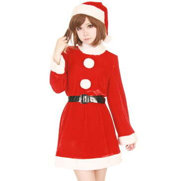 サンタ コスプレ サンタクロース ワンピース 帽子 クリスマス サンタコス セット 大人 セクシー レディース コスチューム コスチューム一式 サンタクロース 衣装 仮装 あす楽 可愛い 男ウケ ハロウィン コスプレ コス